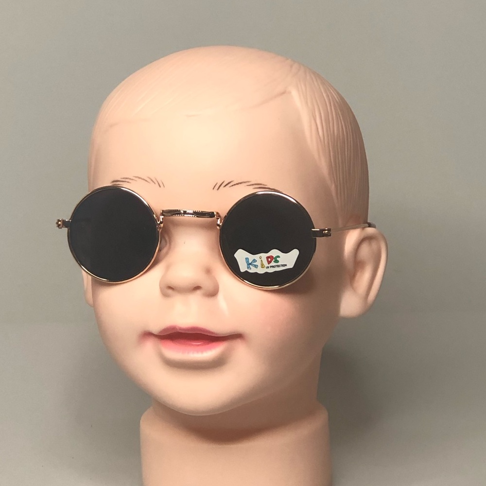 Baby gold round sunglasses with black lens - Picture 2 of 2